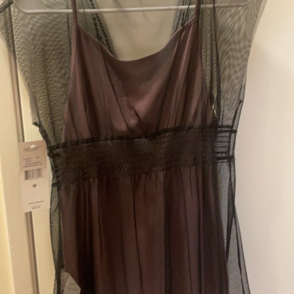 New Karen Kane sheer black mixed greens lace top M - Picture 8 of 11